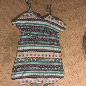 Multi color sleeves-less dress